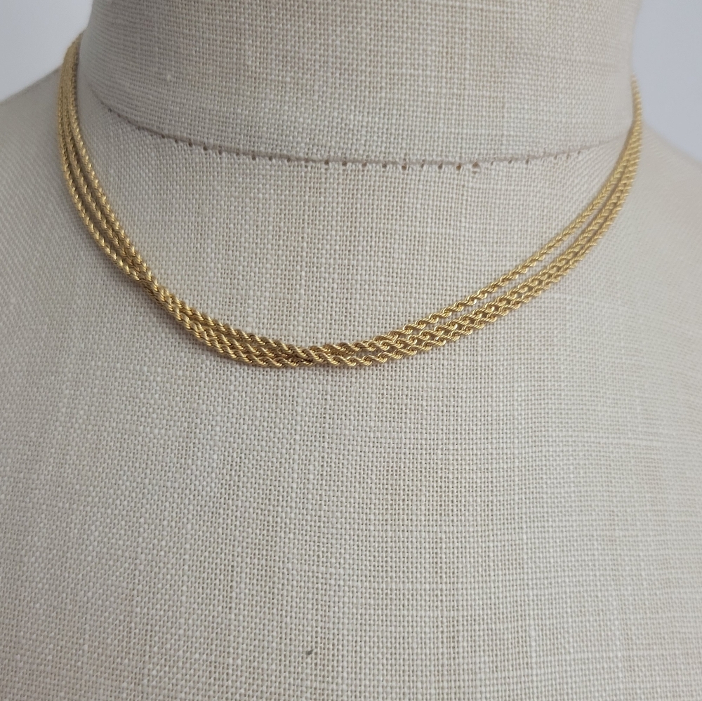 Vintage 14kt Gold Triple Rope Chain 15-1/4 Long Made In Turkey